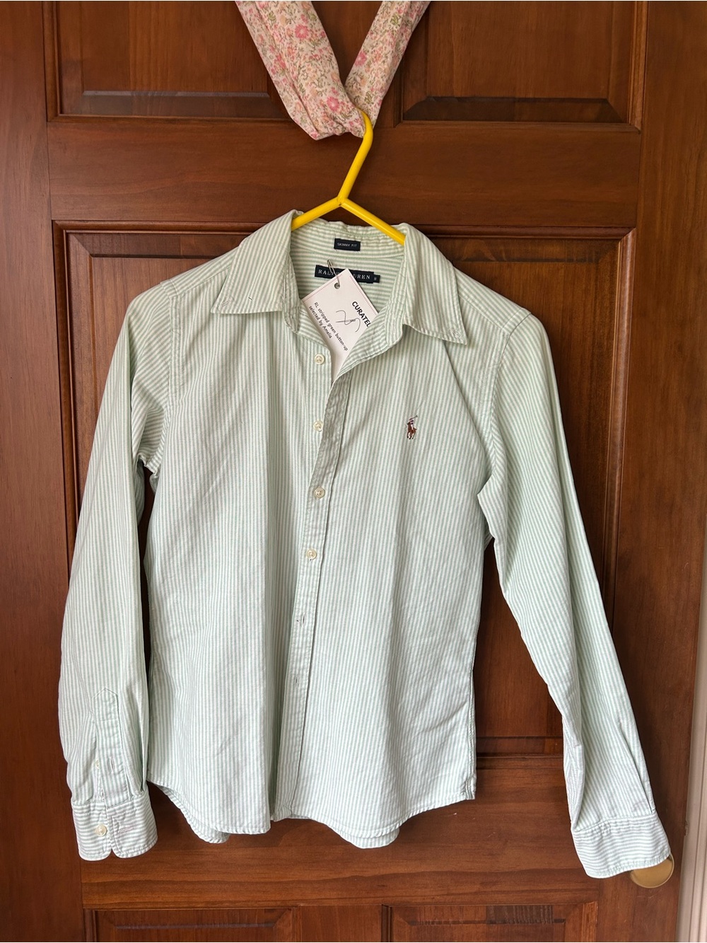 Ralph Lauren Light Green Striped Button-Down Shirt
